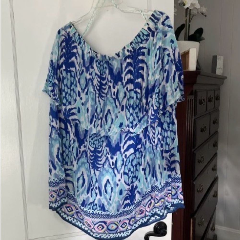 Lilly Pulitzer Women’s Strapless Dress or Top in Call Me Quincy print sz XL